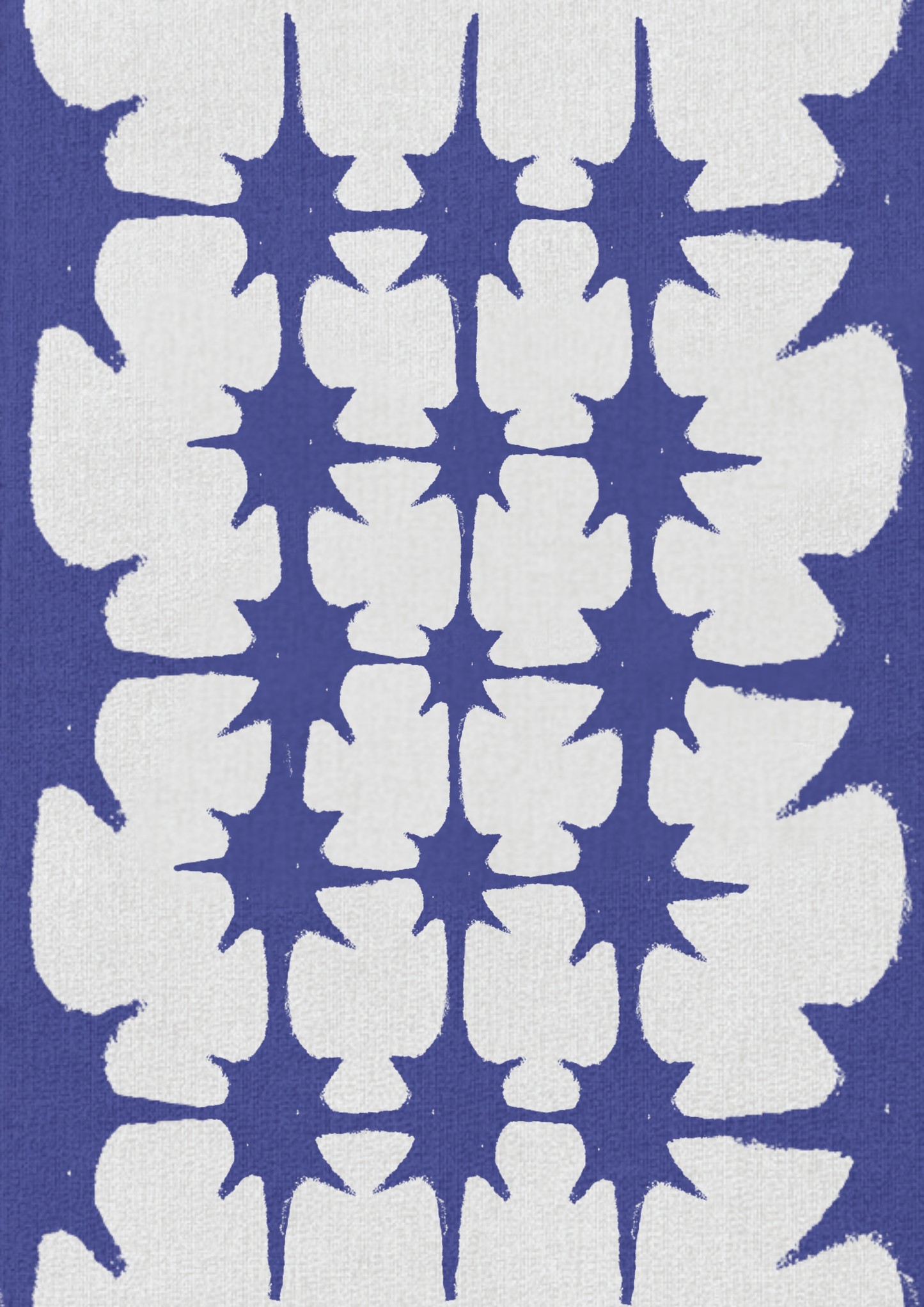 White abstract pattern on a blue background, ritual art to be printed as wall art from The Ancient Now