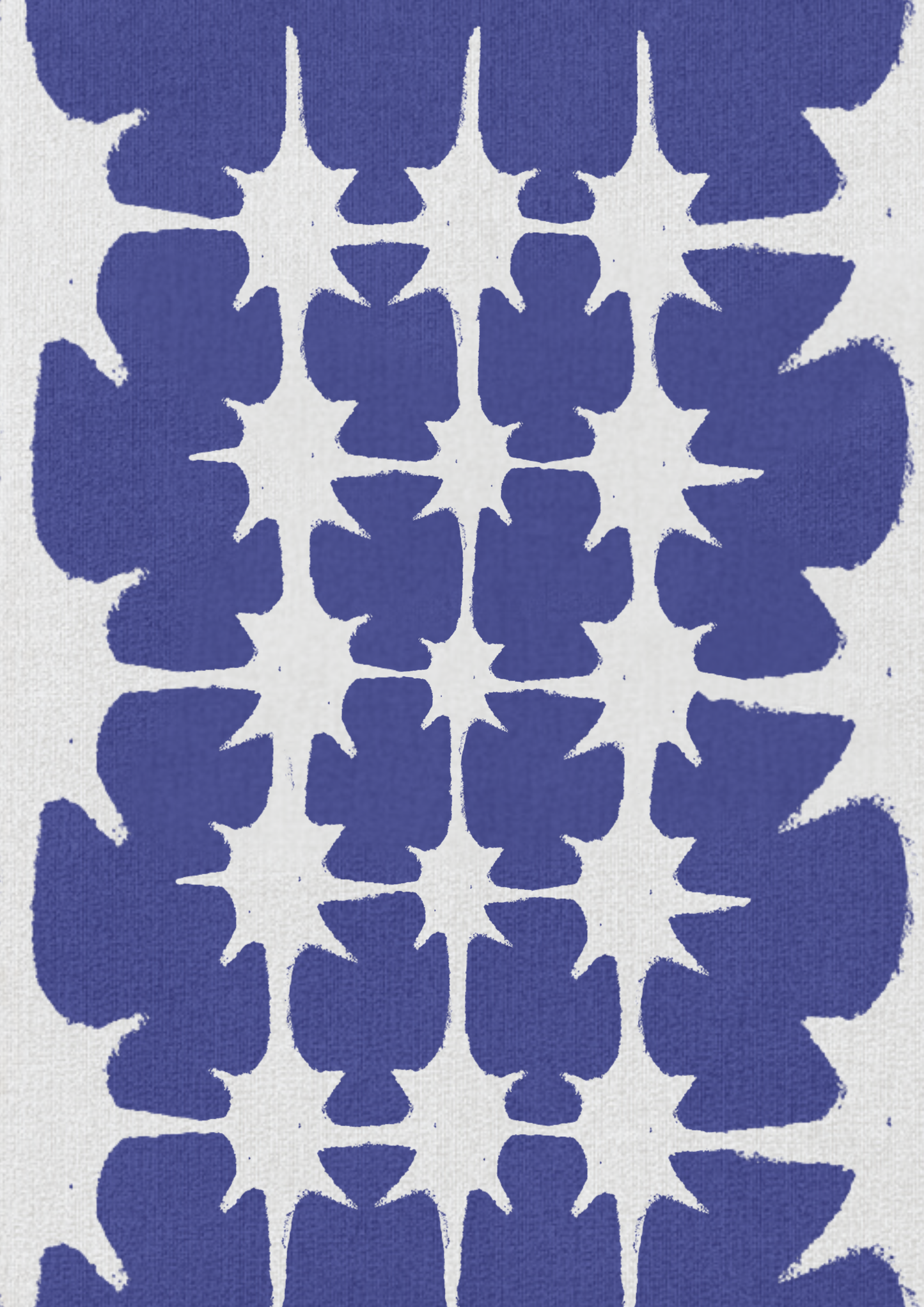 Blue abstract pattern on a white background, ritual art to be printed as wall art from The Ancient Now