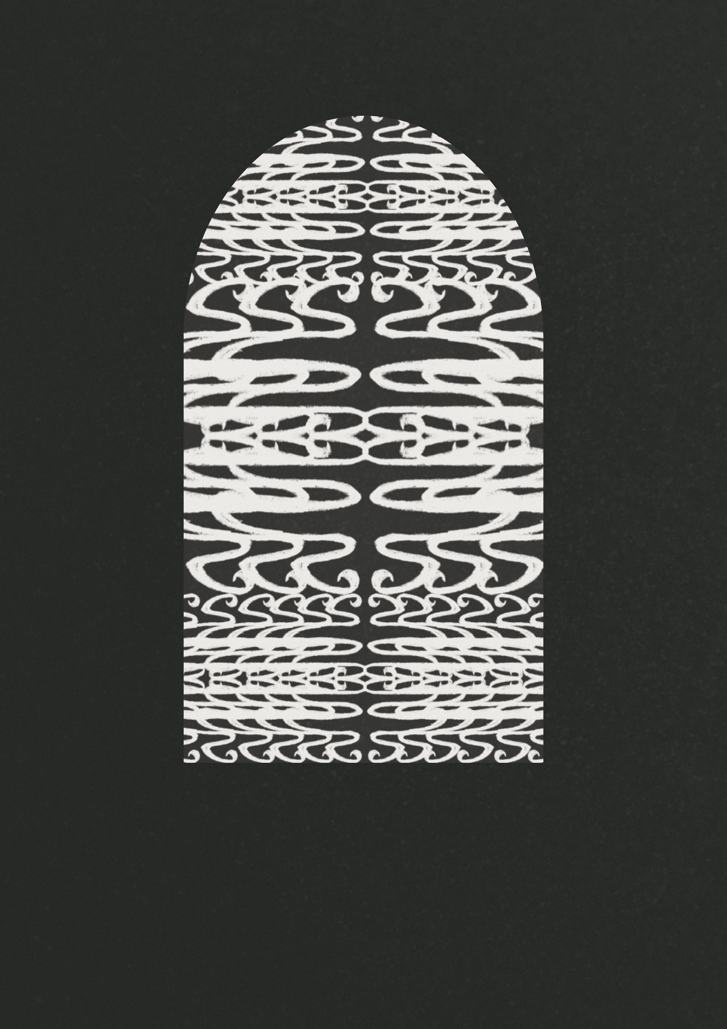 White abstract pattern on a black background, ritual art to be printed as wall art from The Ancient Now